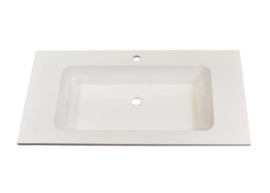 Umywalka wpuszczana w blat, prostokątna, biała, 100 x 55 cm IdealStones