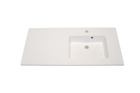 Umywalka wpuszczana w blat, prostokątna, biała, 105 x 50 cm IdealStones