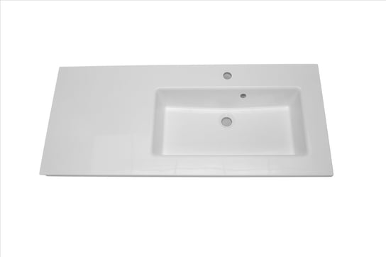 Umywalka, wpuszczana w blat, prostokątna, biała, 113,5 x 50 cm IdealStones