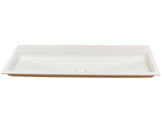 Umywalka wpuszczana w blat, prostokątna, biała, 121 x 52 cm IdealStones