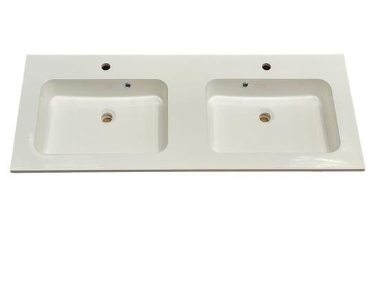 Umywalka wpuszczana w blat, prostokątna, biała, 130 x 53,5 cm IdealStones
