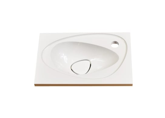 Umywalka wpuszczana w blat, prostokątna, biała, 40 x 26 cm IdealStones