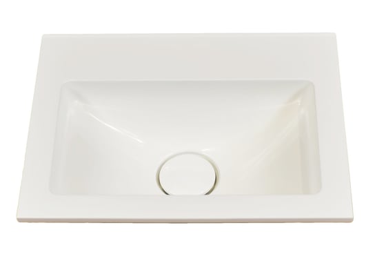 Umywalka wpuszczana w blat, prostokątna, biała, 40 x 32 cm IdealStones