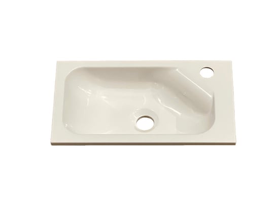 Umywalka wpuszczana w blat, prostokątna, biała, 45 x 25 cm IdealStones