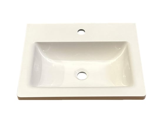 Umywalka wpuszczana w blat, prostokątna, biała, 51 x 50 cm IdealStones