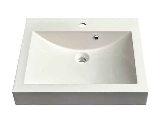 Umywalka wpuszczana w blat, prostokątna, biała, 60 x 50 cm IdealStones