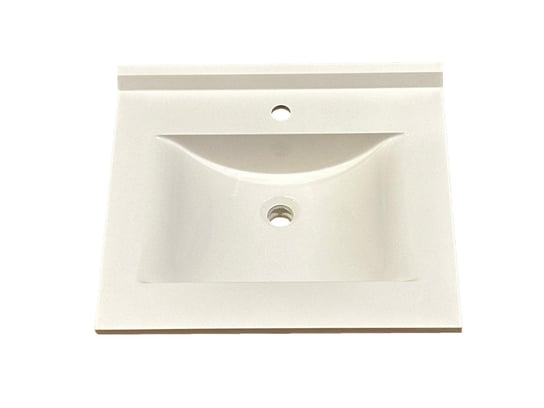Umywalka wpuszczana w blat, prostokątna, biała, 60 x 55 cm IdealStones