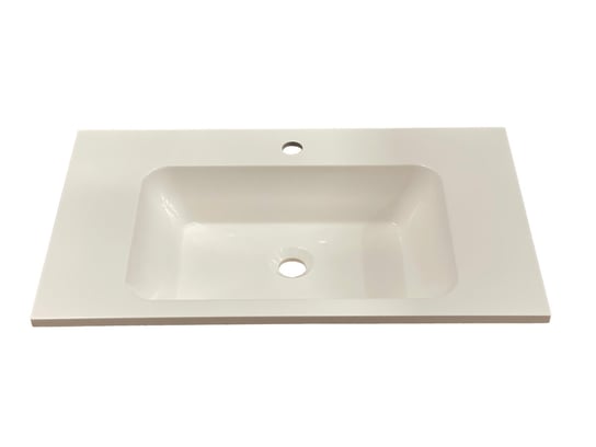 Umywalka wpuszczana w blat, prostokątna, biała, 75 x 45 cm IdealStones