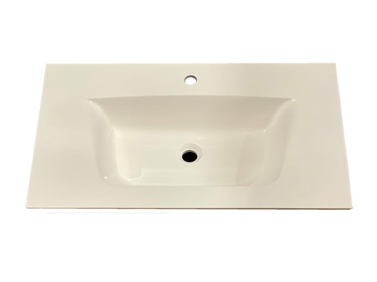 Umywalka wpuszczana w blat, prostokątna, biała, 82 x 49 cm IdealStones