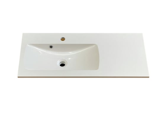 Umywalka wpuszczana w blat, prostokątna, biała, 90 x 38 cm, IdealStones