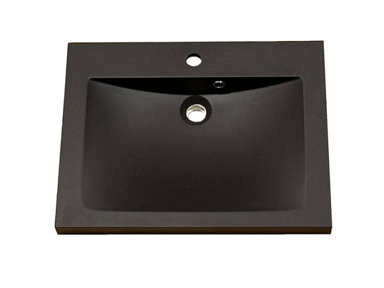 Umywalka wpuszczana w blat, prostokątna, czarna, 60 x 46 cm IdealStones