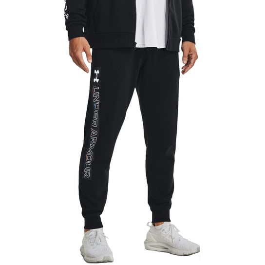 Under Armour Rival Fleece Graphic Joggers 1370351-001 męskie spodnie czarne Under Armour