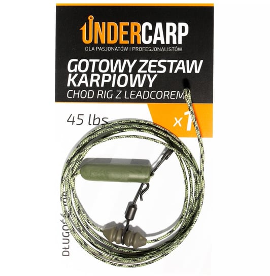 Undercarp Gotowy Zestaw Karpiowy Chod Rig Z Leadcorem 45 Lbs / 100 Cm Zielony UNDERCARP