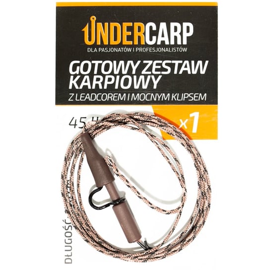 Undercarp Gotowy Zestaw Karpiowy Z Leadcorem I Mocnym Klipsem 45 Lbs / 100 Cm Brązowy UNDERCARP