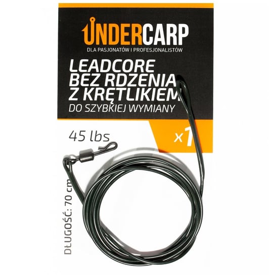 Undercarp Leadcore Bez Rdzenia Z Krętlikiem Do Szybkiej Wymiany 45 Lbs / 70 Cm – Zielony UNDERCARP