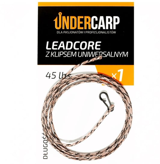 Undercarp Leadcore Z Klipsem Uniwersalnym 45 Lbs / 100 Cm Brązowy UNDERCARP