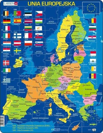 Unia Europejska - Mapa, Flagi, gra edukacyjna, Larsen Larsen