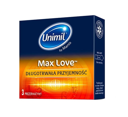 Unimil, Max Love, prezerwatywy, 3 szt. Unimil