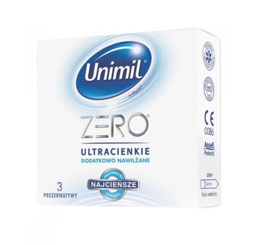 Unimil, Zero, lateksowe prezerwatywy, 3 szt. Unimil