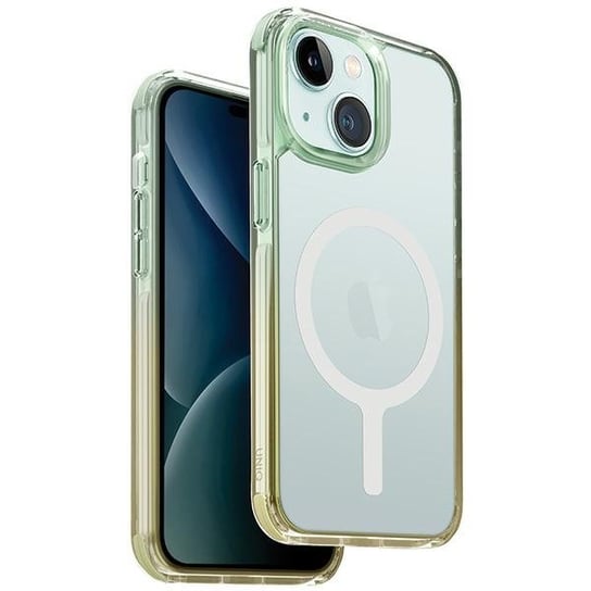 UNIQ etui Combat Duo iPhone 15 6.1" Magclick Charging zielono-żółty/sea green-soft yellow UNIQ