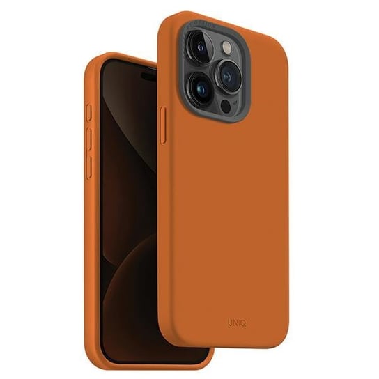 Uniq Etui Lino Hue Iphone 15 Pro 6.1" Magclick Charging Pomarańczowy/Sunset Orange UNIQ