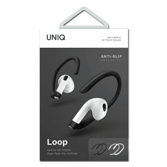 UNIQ nakładki Loop Sports Ear Hooks AirPods biały-czarny/white-black dual pack UNIQ