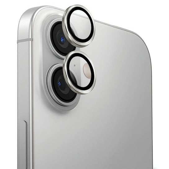 UNIQ Optix Aluminium Camera Lens Protector iPhone 16 6.1" / 16 Plus 6.7" sterling silver szkło na obiektyw aparatu z aplikatorem UNIQ