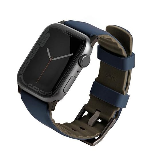 UNIQ pasek Linus Apple Watch Series 4/5/6/7/8/SE/SE2/Ultra 42/44/45mm. Airosoft Silicone niebieski/nautical  blue UNIQ
