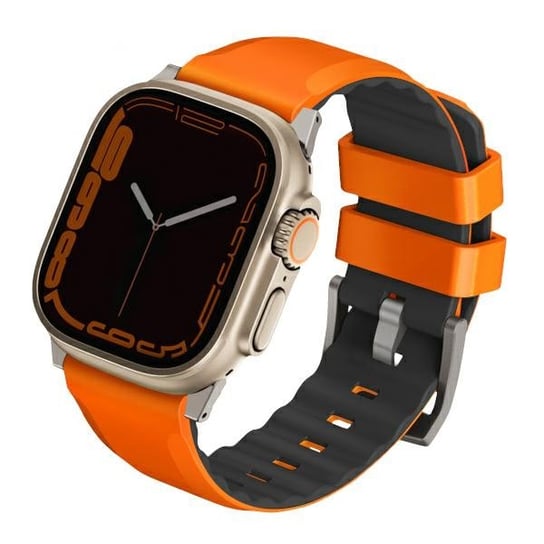 UNIQ pasek Linus silikonowy sportowy do Apple Watch 1/2/3/4/5/6/7/8/9/SE/SE2/Ultra/Ultra 2 42/44/45/49mm Airosoft Silicone pomarańczowy/volt orange UNIQ