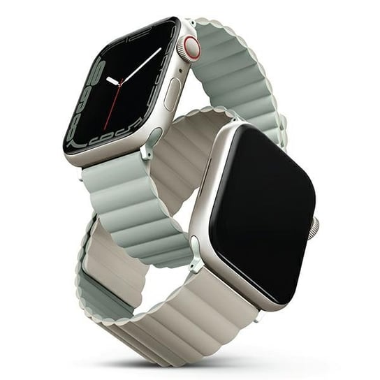 UNIQ pasek Revix Apple Watch Series 4/5/6/7/8/SE/SE2/Ultra 42/44/45mm. Reversible Magnetic szałwia-beżowy/sage-beige UNIQ