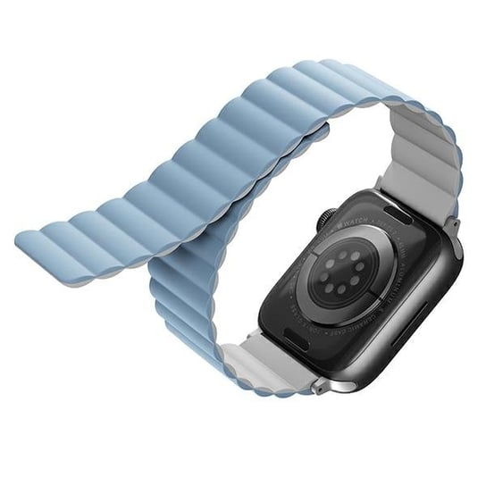UNIQ pasek Revix Apple Watch Series 4/5/6/7/SE 40/41mm. Reversible Magnetic biały-niebieski/white-blue UNIQ