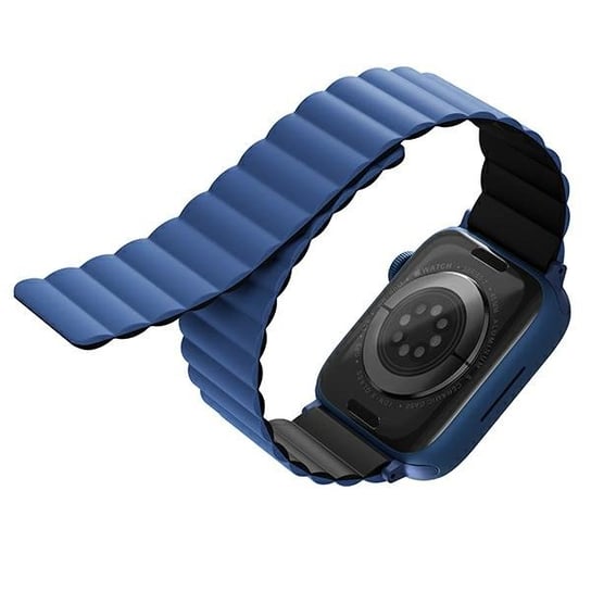 UNIQ pasek Revix Apple Watch Series 4/5/6/7/SE 40/41mm. Reversible Magnetic czarny-niebieski/black-blue UNIQ