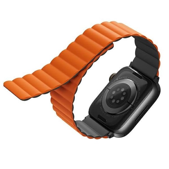 UNIQ pasek Revix Apple Watch Series 4/5/6/7/SE 44/45mm. Reversible Magnetic szary-pomarańczowy/grey-orange UNIQ