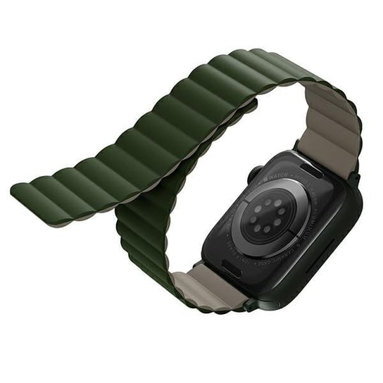 UNIQ pasek Revix Apple Watch Series 4/5/6/7/SE 44/45mm. Reversible Magnetic zielony-ciemnoszary/green-taupe UNIQ