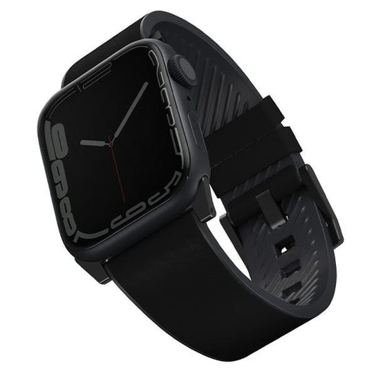 UNIQ pasek Straden Apple Watch Series 4/5/6/7/SE 42/44/45mm. Leather Hybrid Strap czarny/black UNIQ