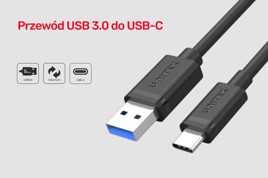 UNITEK KABEL USB-C - USB-A 3.1,M/M,0,25M, Y-C490BK Unitek