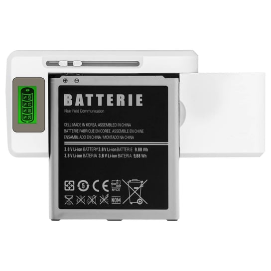 Uniwersalna ładowarka baterii do smartfonów Wskaźnik LED Wejście USB — biały Avizar
