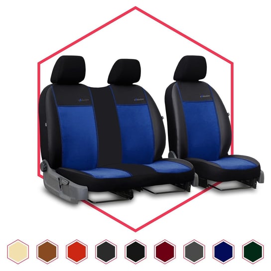 Uniwersalne pokrowce samochodowe Exclusive BUS 1+2 niebieskie Pok-ter