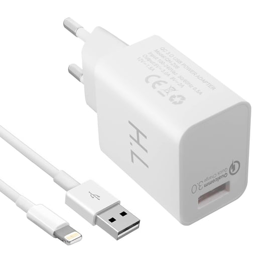Uniwersalny kabel Lightning do ładowarki USB 1A - biały Avizar