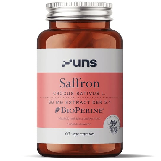 Uns Saffron 30Mg Extract Der 5:1 Suplementy diety,  60 vege kaps. UNS