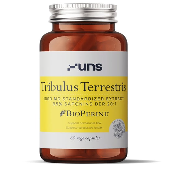 Uns Tribulus Terrestris 1000Mg Standardized Extract 95% Saponins Der 20:1 Suplementy diety,  60 vege kaps. UNS