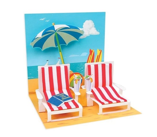 Up with Paper, Karnet przestrzenny 3D rozkładany 611 Beach Chairs Up with Paper