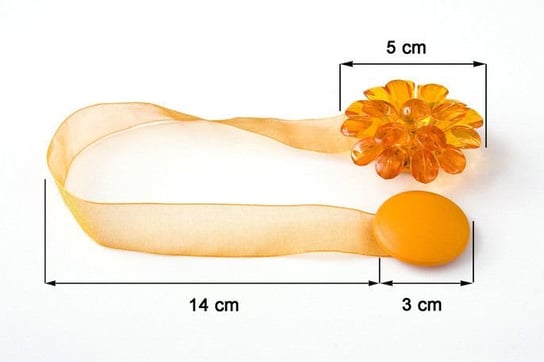 Upinacz dekoracyjny kwiatek pomarańczowy x2 Eurofirany