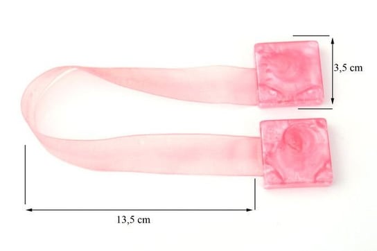 Upinacz dekoracyjny z magnesem kwadrat różowy x2 Eurofirany