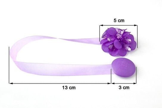 Upinacz dekoracyjny z magnesem kwiatek fioletowy x2 Eurofirany