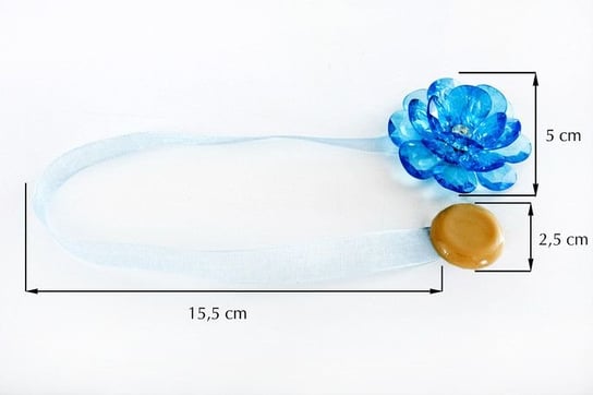 Upinacz dekoracyjny z magnesem kwiatek niebieski x2 Eurofirany