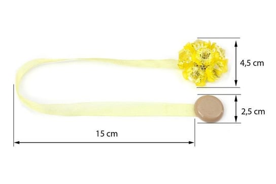 Upinacz dekoracyjny z magnesem kwiatek żółty x2 Eurofirany