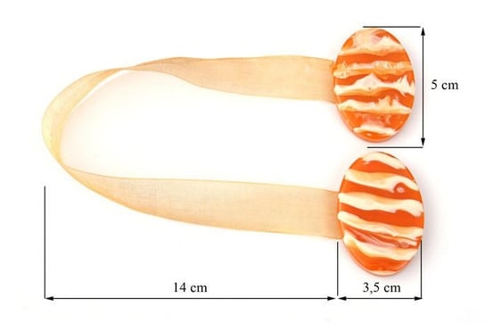 Upinacz dekoracyjny z magnesem owal pomarańczowy x2 Eurofirany