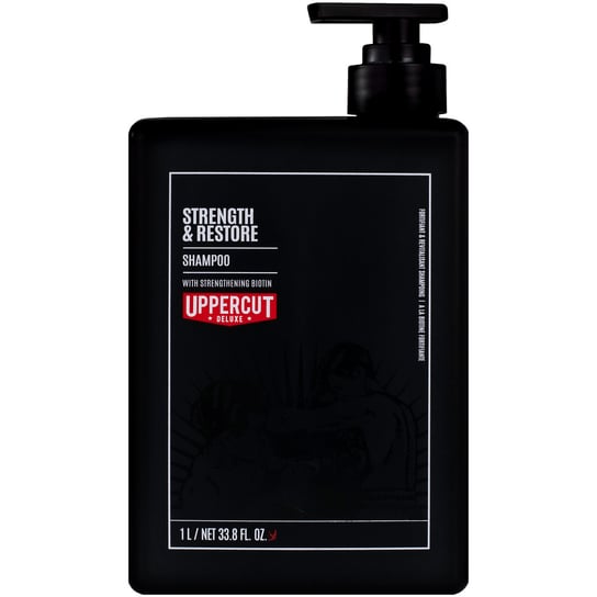Uppercut, Deluxe Strenght & Restore Shampoo, Wzmacniająco-odbudowujący szampon do włosów dla mężczyzn, 1000 ml UPPERCUT DELUXE