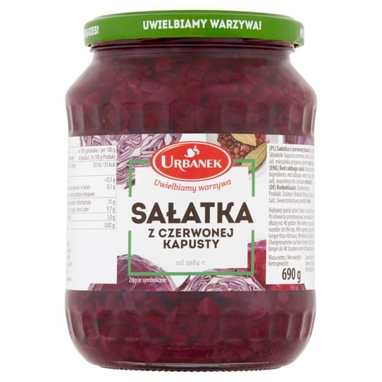 Urbanek Sałatka z czerwonej kapusty 690 g Urbanek